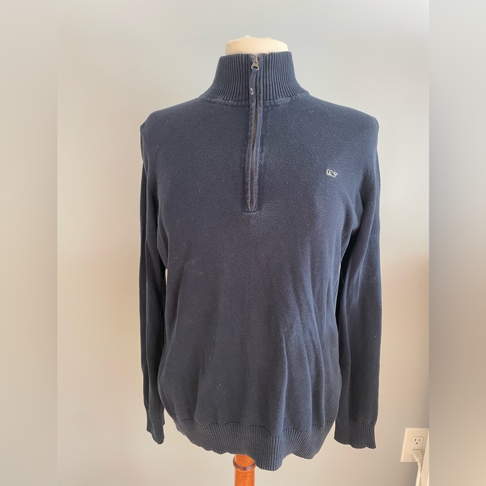 Women's Navy Blue quarter-Zip Vineyard Vines Sweater
